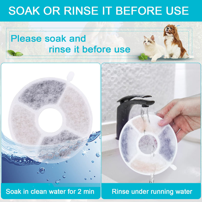 Replacement Filters for 1.4L Cat Water Fountain, 2-Pack Food Grade Water Fountain Filter Cat Water Dispenser, Made of Activated Carbon,Cotton and Resin, Water Dispenser Drinking Fountain Filters 3100-Filter-2 pack - PawsPlanet Australia