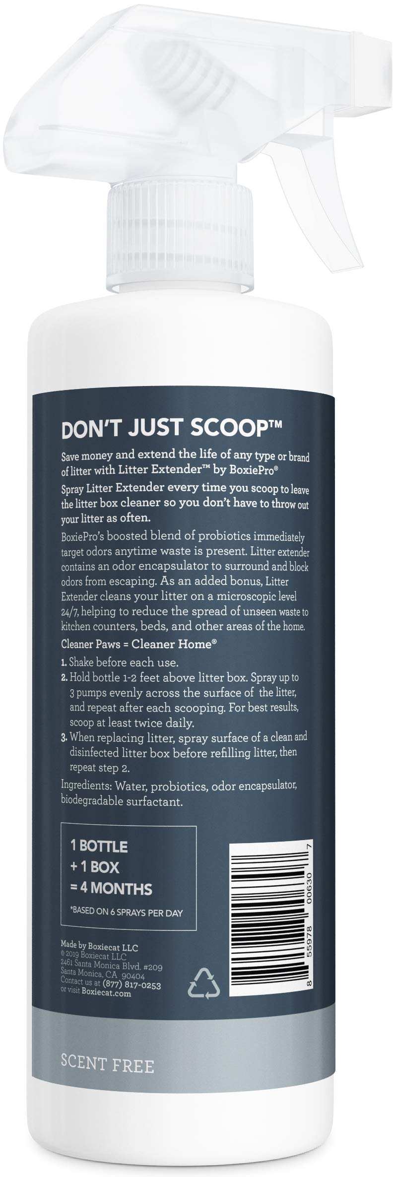 [Australia] - BoxiePro Scoop & Spray Litter Extender – Save Money & Extend the Life of Litter – Cleans Your Litter - Best Litter Box Odor Eliminator & Deodorizer – Natural Scent Free Odor Control 24 oz 