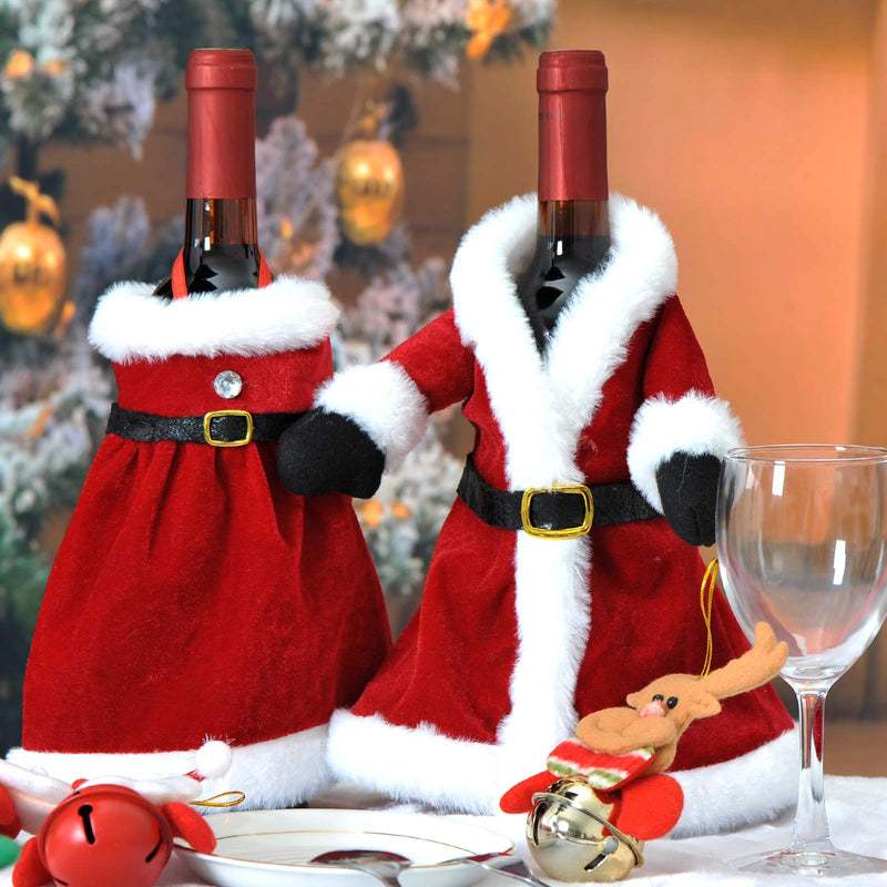 Wine Bottle Decor Cover Bag Christmas Decorations for Home Champagne Bottle Bags Clothes Xmas Accessories - PawsPlanet Australia