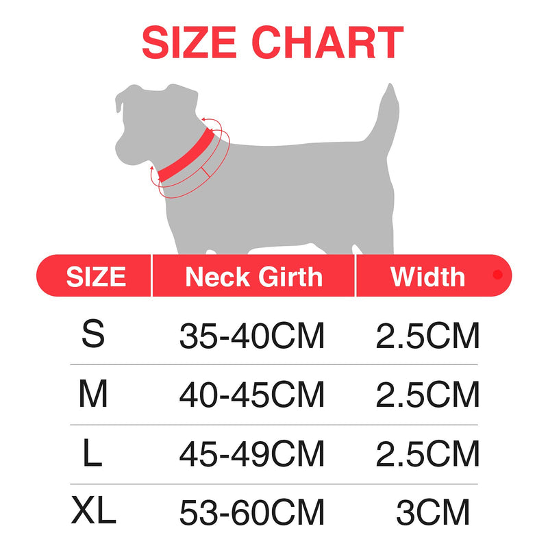 Reflective Dog Collar for Small Medium Large Dogs Durable Soft Dog Collar Padded Nylon Neoprene Adjustable Comfy Basic Dog Collar - Red - L L (43-49 cm,2.5cm) - PawsPlanet Australia