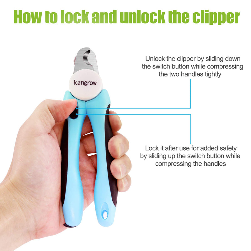 Kangrow Cat Claw Clippers - Nail Trimmer for Dog - Toenail Clipper for Dogs and Cats - with Sharp Blades, Safety Guard and Free Nails File - PawsPlanet Australia