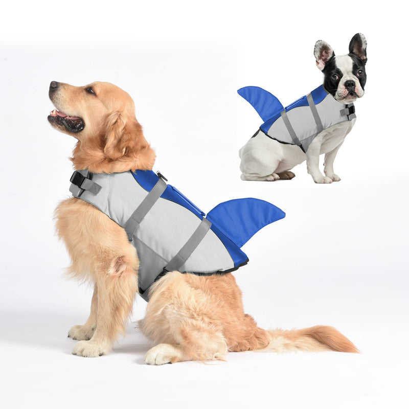 Dogcheer Dog Life Jacket Shark Mermaid, Dog Swim Life Vest Adjustable Pet PFD Float Vest, Ripstop Puppy Floatation Life Jacket Swimsuit with Rescue Handle for Small Medium Large Dogs Swimming Boating XS(Chest Girth 11.8-16") Blue - PawsPlanet Australia