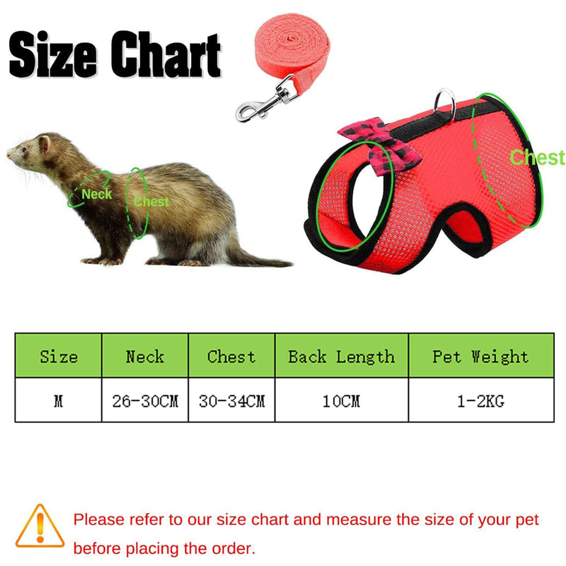 Rabbit harness, adjustable rabbit leash, rabbit harness, rabbit harness, mesh rabbit harness with leash, breathable rabbit leash for small animals, hamsters, guinea pigs, cats, pack of 2 - PawsPlanet Australia