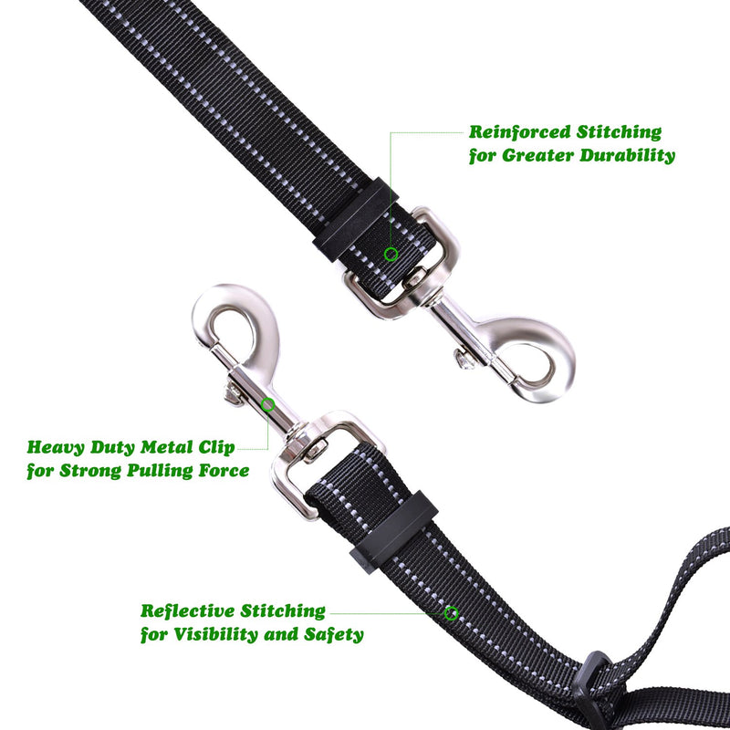 U-picks Double Dog Lead, Dual Leash Coupler Splitter No Tangle with Comfortable Padded Handles for Training&Walking 2 Dogs, Reflective Adjustable Dog Leads for Medium Small Dogs - PawsPlanet Australia