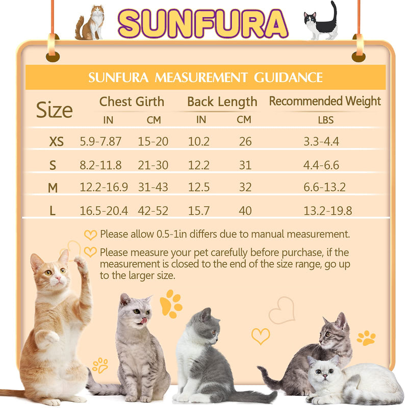 SUNFURA Cat Recovery Suit Body Wraps, Professional Breathable Surgery Cats Wear Onesie Shirt for Abdominal Wounds Anti Licking, Pet Cone E-Collar Alternative of Shame Bandages for Kitten XS Blue - PawsPlanet Australia