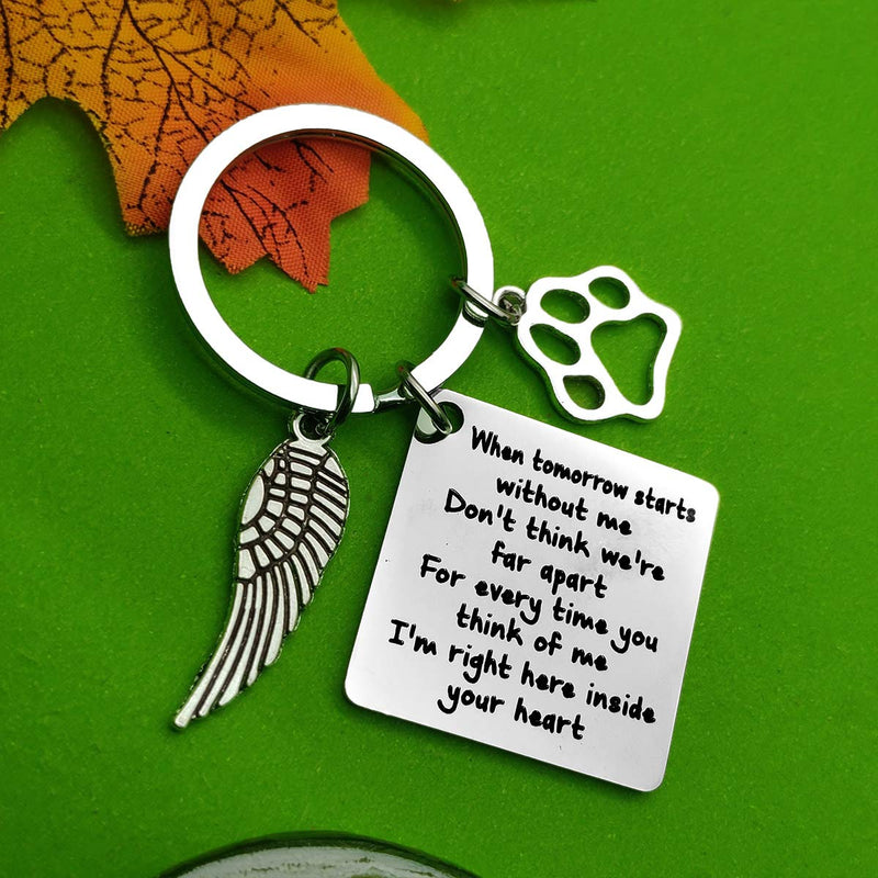 Loss of Pet Gift Keyring Pet Memorial Key Chain for Dogs Cats Pet Sympathy Gift Cat Dog Remembrance Gift Family Dog Family Cat Family Pet Keyring Gift for Pet Stainless Steel Keyring - PawsPlanet Australia