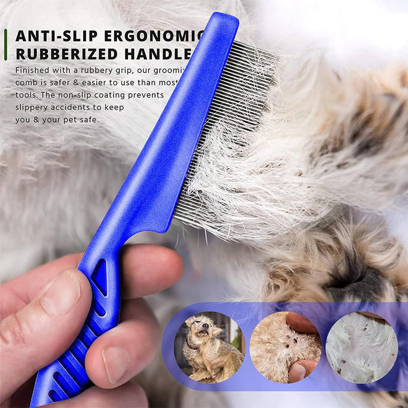 CUHZA Cat Dog Flea Comb, Pack of 3 Flea Combs for Cats, Lice Comb Dust Comb, Pet Tear Stain Remover Comb Set Pet Dog Cat Care Comb, Professional Flea Comb for Dogs and Cats - PawsPlanet Australia