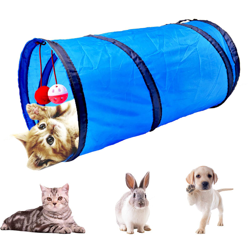 iCAGY Cat Tunnel for Indoor Cats Interactive, Rabbit Tunnel Toys, Pet Toys Play Tunnels for Cats Kittens Rabbits Puppies Crinkle Collapsible S - 20"(3 Pcs) Black - PawsPlanet Australia