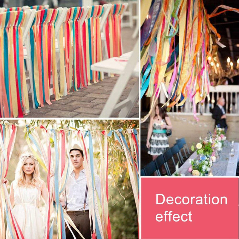PANTIPINKY Handmade Party Garland Hanging Decorations Preassembled Colorful Ribbon Tassel Garland Fabric Shabby Chic Banner for Wedding Bachelorette Baby Shower Birthday 40 Inches(L) X 14 Inches(H) - PawsPlanet Australia
