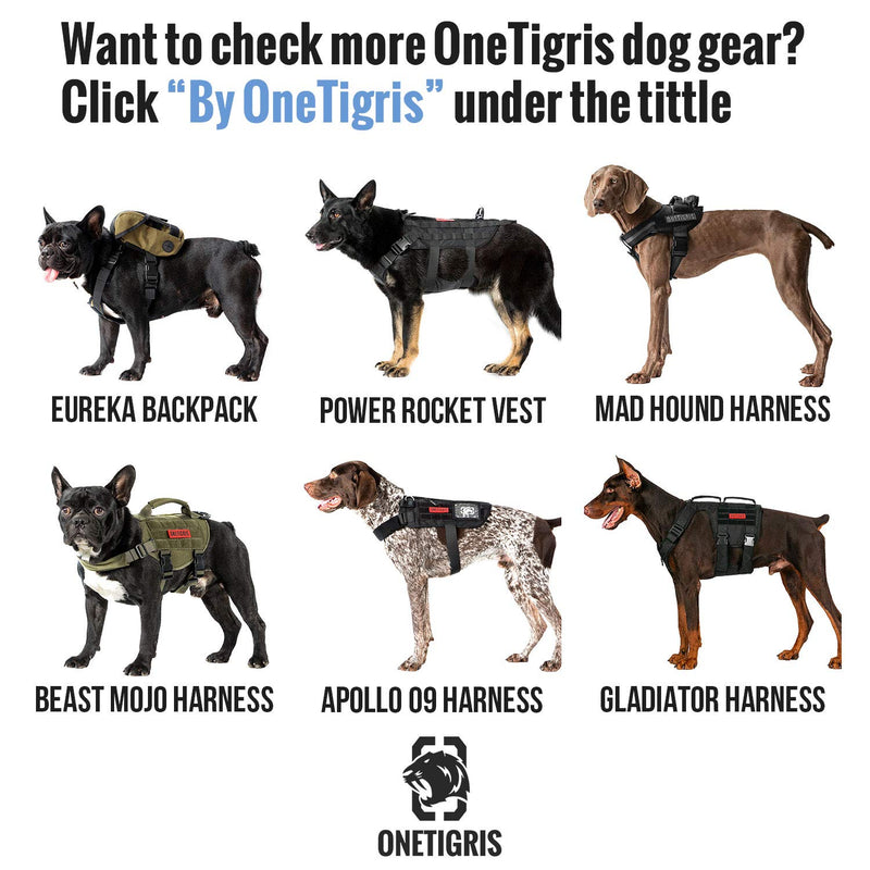 [Australia] - OneTigris K9 Tactical Dog Harness Patrol Dog Vest with Comfortable Adjustable Neck Protection Straps & Durable Handle (Small, Medium, Large Size) Black 