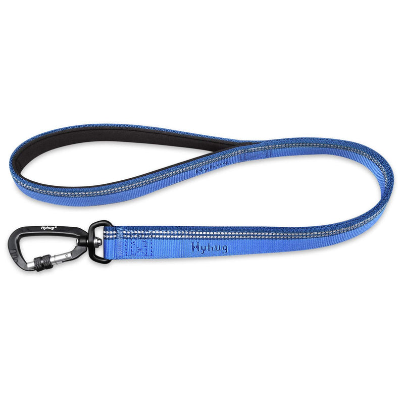 Hyhug 2021 Design Strong 3M Reflective Strip Double Color Nylon Jacquard Weave Webbing Dog Lead, Comfy Adjustable Length Safety Leash, Durable Soft Breathable, Safe Night Walk (24 inch, Classic Blue ) 25mm 24 inch Classic Blue Combination - PawsPlanet Australia