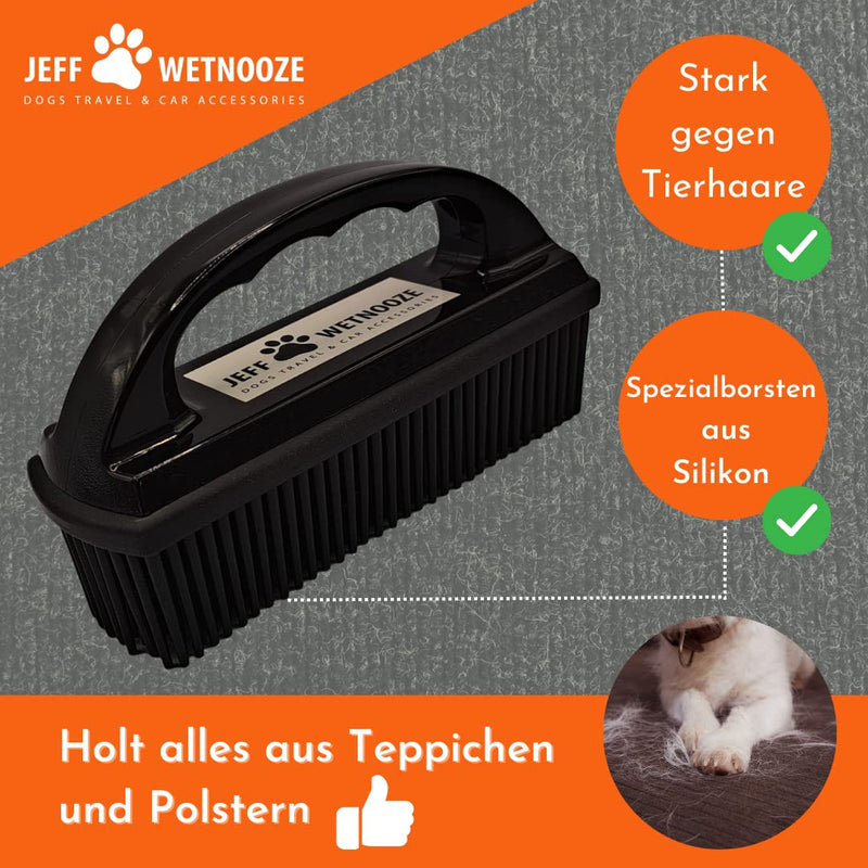 Jeff Wetnooze Silicone Brush Black, Lint Brush and Pet Hair Remover for Upholstery, Car Seats, Carpets and Clothing Plus Grooming (Black) - PawsPlanet Australia