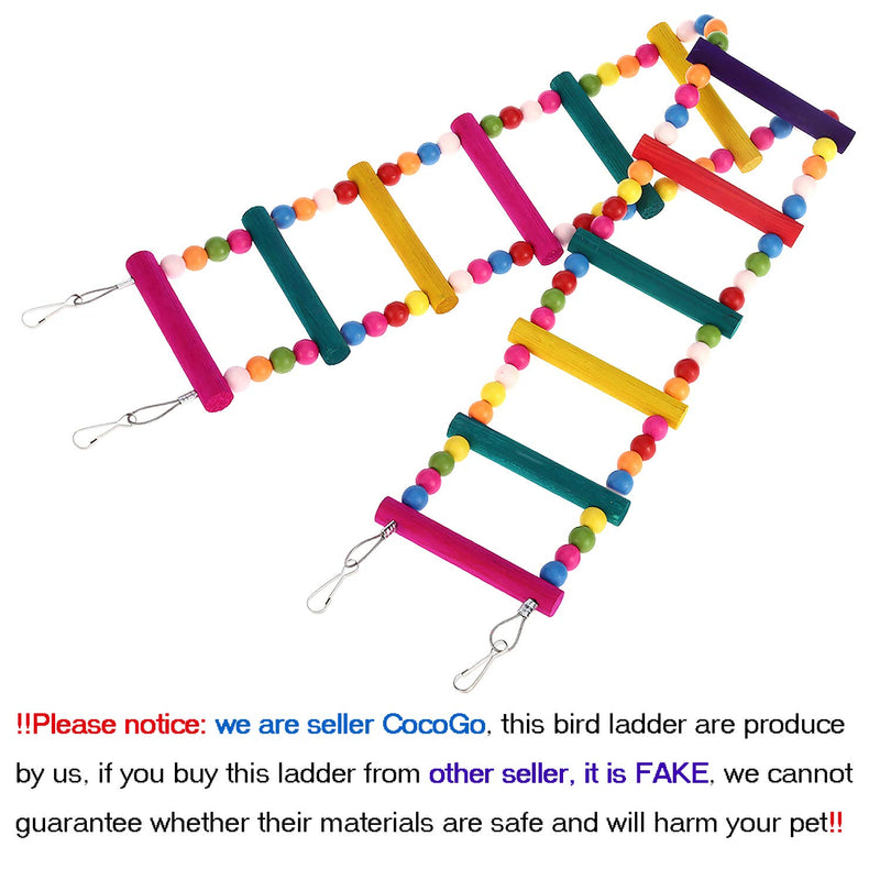 [Australia] - Bird Parrot Toys Ladders Swing Chewing Toys Hanging Pet Bird Cage Accessories Hammock Swing Toy for Small Parakeets Cockatiels, Lovebirds, Conures, Macaws, Lovebirds, Finches 12 Ladders 