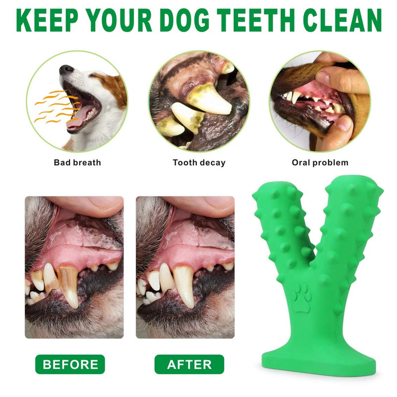 Idepet Dog Toothbrush Teeth Cleaning Chew Toys Bite Resistant Non-Toxic Natural Rubber Dog Chew Toothbrush Puppy Dental Care Brushing Toy Letter Y - PawsPlanet Australia