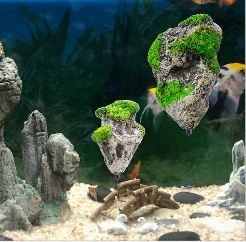 [Australia] - Hewnda Aquarium Decorated - with Suspended Rock - Floating Moss Rock Resin Stone - Fish Tank Decorated Rock, Aquarium Rock Magic Hallelujah Floating Garden Reconstruction Pandora (Medium Number) 