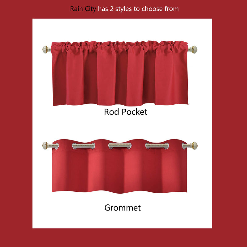 Red Blackout Valances for Windows Treatment 18 Inch Length Solid Thermal Insulated Grommet Top for Bedroom and Bathroom Curtains Valance for Small Windows 1 Panel 52X18 Inch Red - PawsPlanet Australia