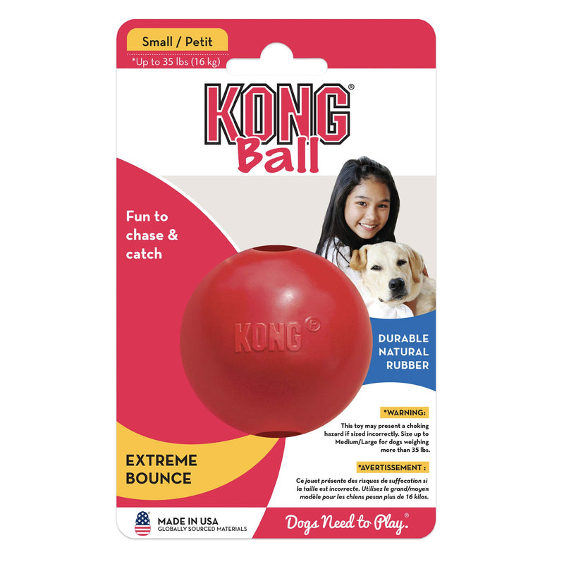 [Australia] - KONG - Ball with Hole - Durable Rubber, Fetch Toy - For Small Dogs 