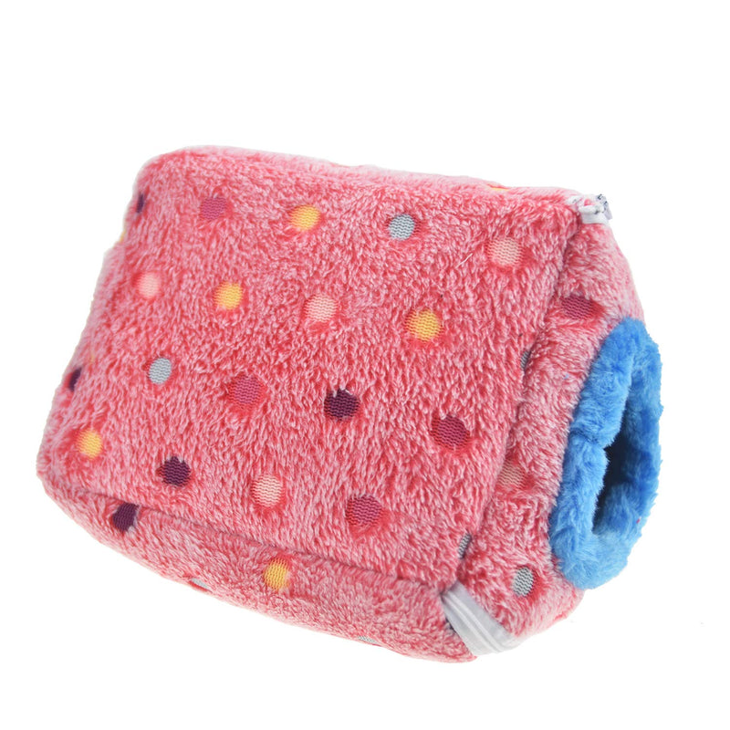 MuYaoPet Washable Small Animal Guinea Pig Hamster Hanging Cave Bed Winter Warm Plush Parrot Hammock Snuggle Hut Hideaway Nest for Small Bird Lovebird Finch 6.6x5.5x5.5 Inch (Pack of 1) Pink - PawsPlanet Australia