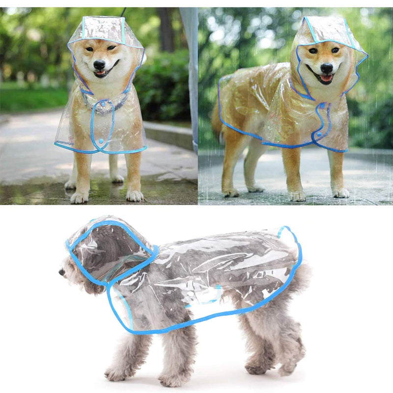 Xiuyer Pet Raincoat Transparent, 3 Dog Raincoat Poncho EVA Lightweight Waterproof Pet Poncho for Small/Medium Dogs - PawsPlanet Australia