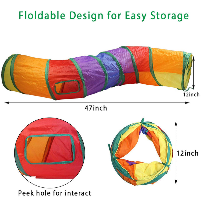 ACEONE Cat Tunnel for Indoor Cats, Pet Play Tunnel and Tube Toy, Cat Collapsible Interactive S-Tunnel for Kitten Rabbit Puppy Ferret Tunnel only - PawsPlanet Australia