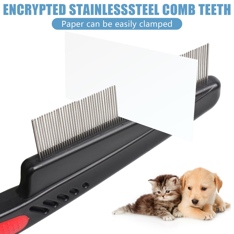 Monsully Pack of 2 Flea Combs for Dogs and Cats, Pet Dust Comb, Professional Dog Cat Lice Comb, Dust Comb, Flea Comb, Coarse and Fine Teeth, Stainless Steel Lice Comb - PawsPlanet Australia