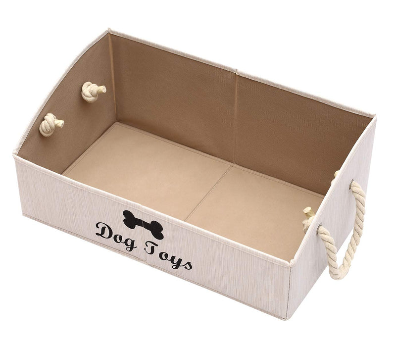 [Australia] - Morezi Canvas Pet Toy and Accessory Storage Bin, Basket Chest Organizer - Perfect for Organizing Pet Toys, Blankets, Leashes and Food 0605 Dog White 