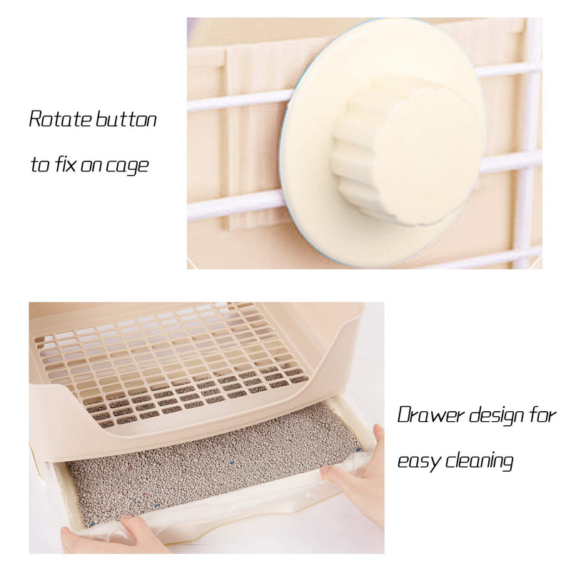 16" × 11.8" Rabbit Litter Box Toilet- Exlarge Bunny Potty Corner Toilet with Drawer+ 100pcs Disposable Pet Toilet Films Bunny Toilet Box Pet Pan for Guinea Pigs Galesaur Chinchilla Ferret Small Animal - PawsPlanet Australia