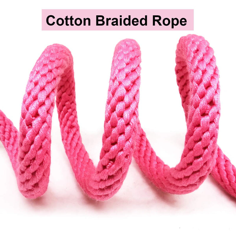 [Australia] - Mycicy 6 FT Cotton Rope Dog Leash, Strong Braided Lead Leash Multi-Colors Soft Pet Leash for XSmall Small Medium Large Dogs 1/2”x6ft Pink 