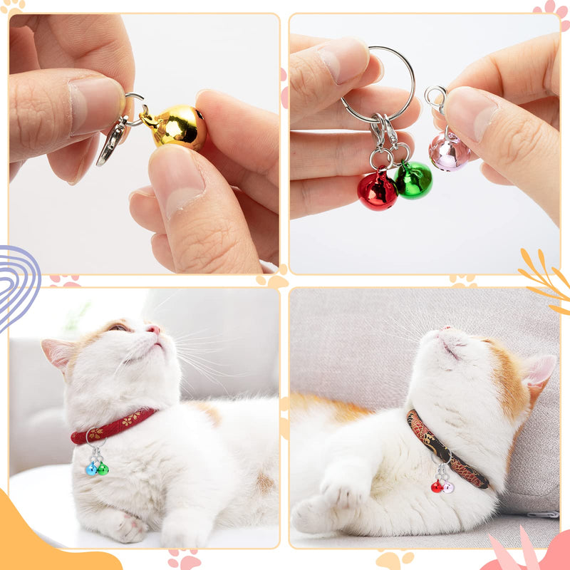 PROUSKY 10 Pieces Pet Bells for Collars, Colorful Metal Jingle Bell for Dog Cat Collars with Lobster Clasps for Necklace Collar Charm, Festival Party DIY Crafts Decoration and Training color 1 - PawsPlanet Australia
