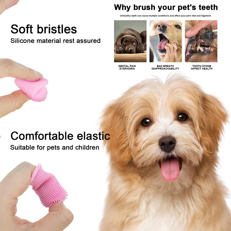 Pack of 9 dog toothbrushes, Mengger 360º Pets Teeth Cleaning Toothbrush for Dogs Cats Dental Care Silicone Bristles Finger Toothbrush for Small Dogs & Cats - PawsPlanet Australia