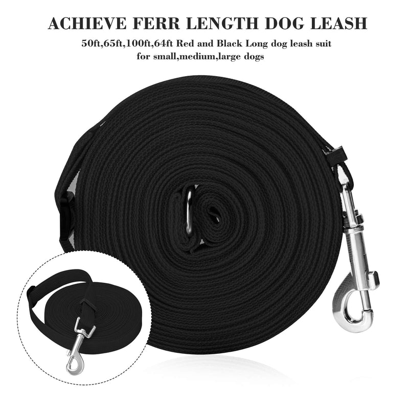 Training Lead for Dogs, Ansontop Dog Training Lead en Nylon Leash for Large Medium & Small Dogs for Camping Backyard Tracking Training, Play, Running with Metal Components, Black (10m/33ft) 20m - PawsPlanet Australia