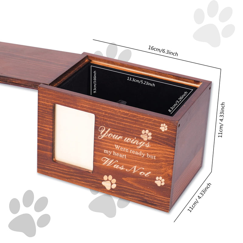 Pet Urns Bone Ash Wood Box for Dog or Cat Pet Memorial Keepsake Wooden Lettering Memory Lightweight Box with Photo Frame Memorial Commemorate Funeral - PawsPlanet Australia