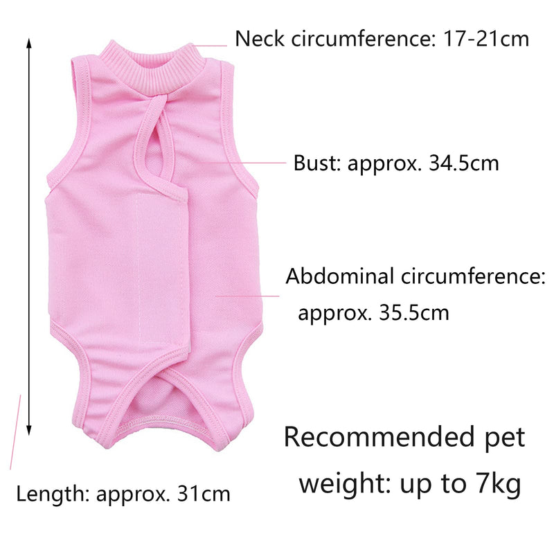 Fayemint Recovery Suit Cat, Pet Protective Clothing, Recovery Suit Cat Pink, for Surgery, Treatment, Weaning and Castration of Skin Diseases in Pets (M, Pink) - PawsPlanet Australia
