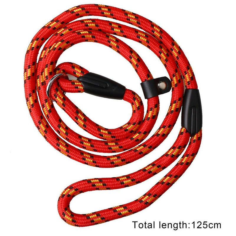 nuoshen Dog Slip Lead,125cm Extremely Durable Strong Dog Training Leash Rope Adjustable Pet Lead Leash for Dogs, Red part of 1 - PawsPlanet Australia