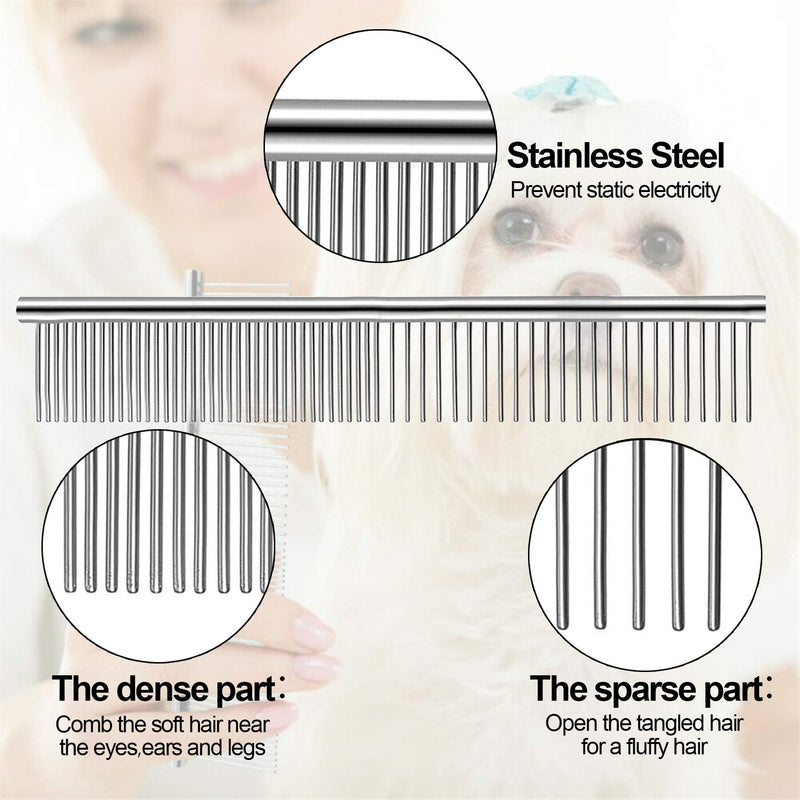 Lamoutor 7Pcs Pet Flea Comb Fine Tooth Comb and Pet Stainless Steel Combs for Dogs Cats Pet - PawsPlanet Australia