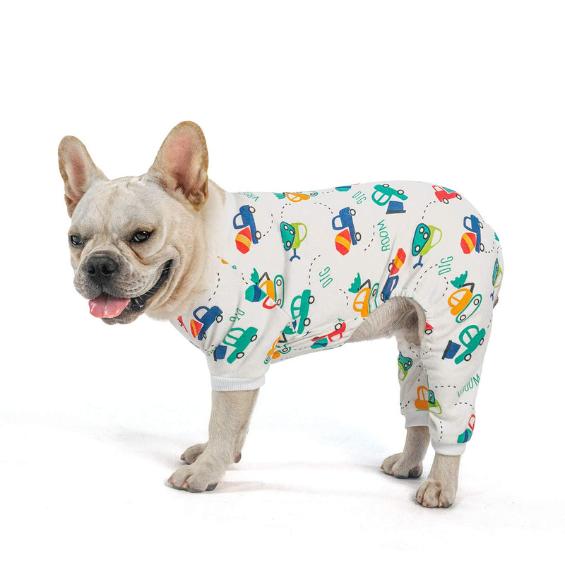 CuteBone Cotton Dog Pajamas Cute for Small Dogs Boy Clothes xs, Dinos&Vehicles, 2 Pack, 2CP01XS X-Small Cotton-Dinos&vehicles (Pack of 2) - PawsPlanet Australia