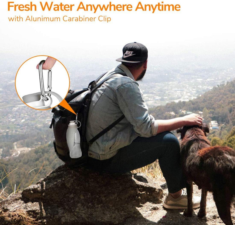 [Australia] - LumoLeaf Dog Water Bottle, Pet Water Bottle, Lightweight Water Bottle for Dogs, Dog Travel Water Bottle 20 oz - Grey 