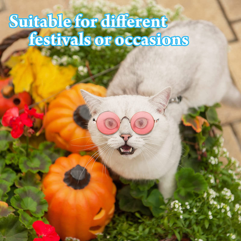 15 Pieces Small Pet Sunglasses Retro Dog Sunglasses Round Metal Puppy Sunglasses Cosplay Glasses Photo Props Eyewear for Cats and Small to Medium Sized Dogs - PawsPlanet Australia
