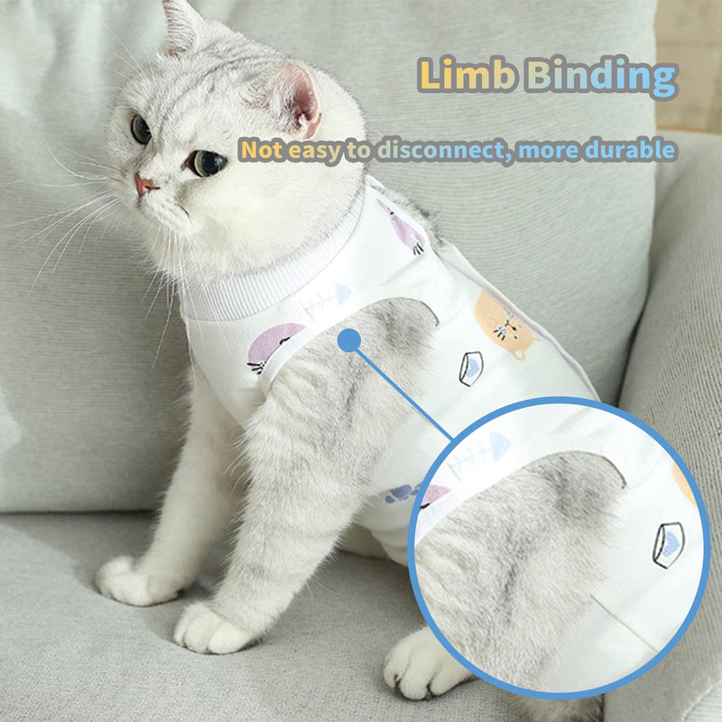 CGLRybO Cat Bodysuit After Surgery Castration Pet Medical Surgical Shirt Surgery Recovery Suits for Cats (Style:Cat, S) Style:Cat - PawsPlanet Australia