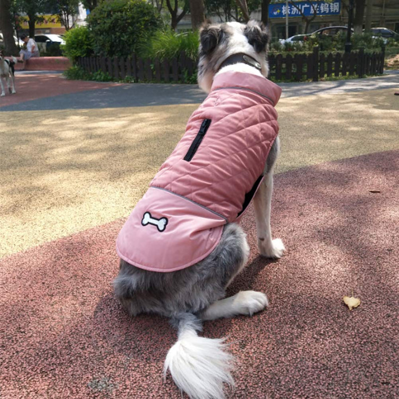 TFENG Reflective Dog Jacket Reversible Dog Coat Warm Padded Puffer Dog Vest Puppy Jacket Red XS XS (Chest: 34-38cm, Back: 27cm) - PawsPlanet Australia