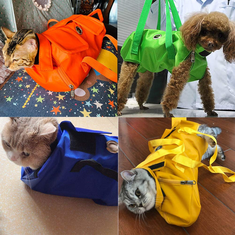 Kukaster Pet Cat’s Restraint Bag for Claw Care Nail Trimming Anti-Scratching Grooming Bag for Cats Medical Examination S blue - PawsPlanet Australia
