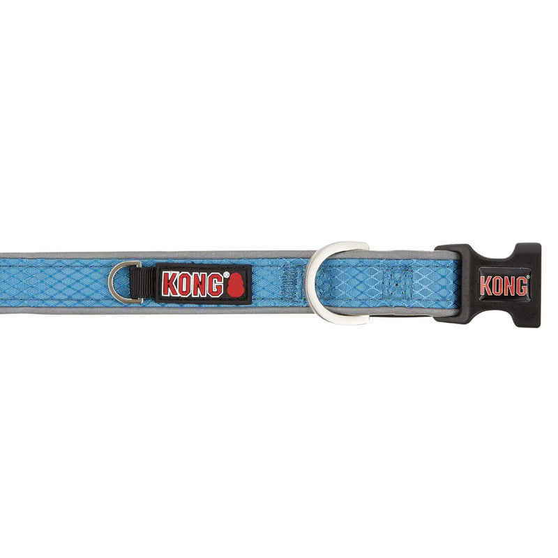 [Australia] - KONG Reflective Premium Neoprene Padded Dog Collar Offered by Barker Brands Inc. Medium Blue 