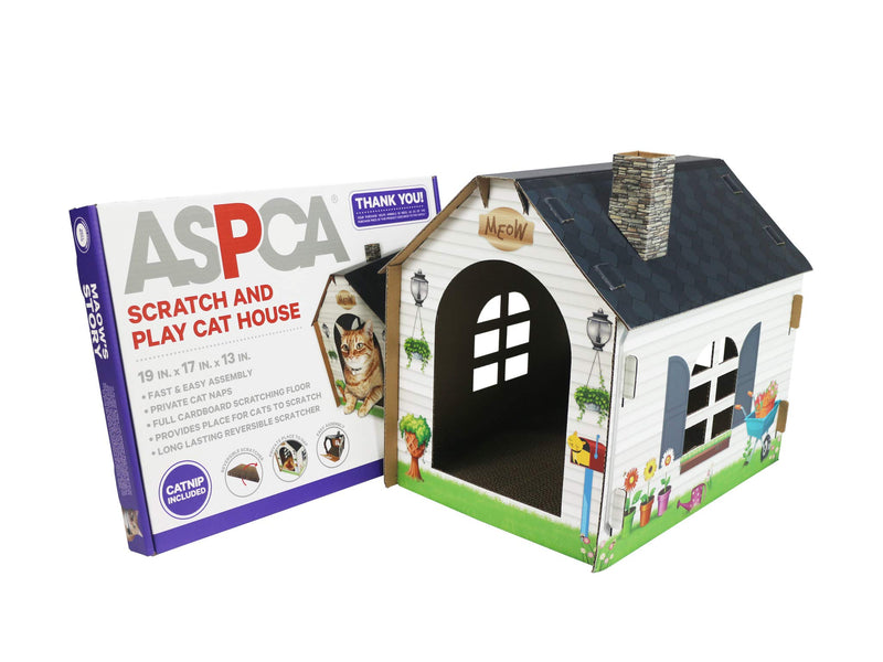ASPCA Cat House & Scratcher w/ Bonus Catnip Included Cottage - PawsPlanet Australia