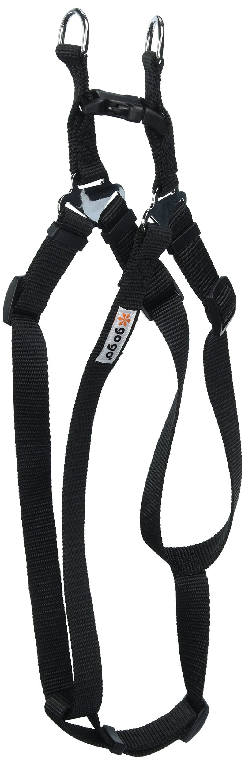 [Australia] - GoGo Pet Harness Comfy Nylon 3/4-Inch X 20” – 30”inches Adjustable, Medium, black 