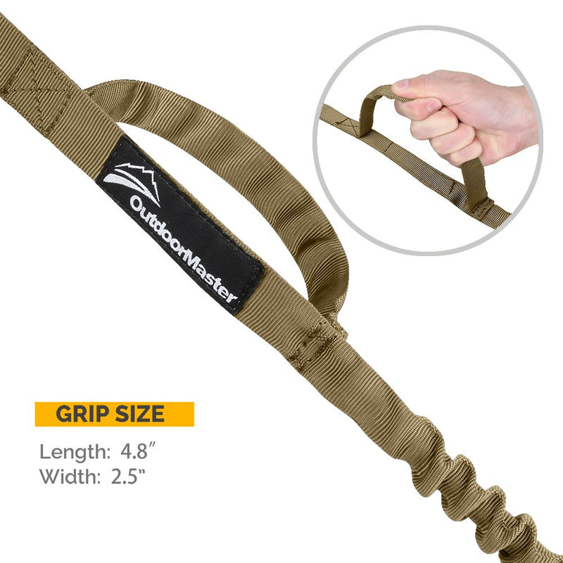 [Australia] - OutdoorMaster Bungee Dog Leash, Improved Dog Safety & Comfort Advanced: Tan 