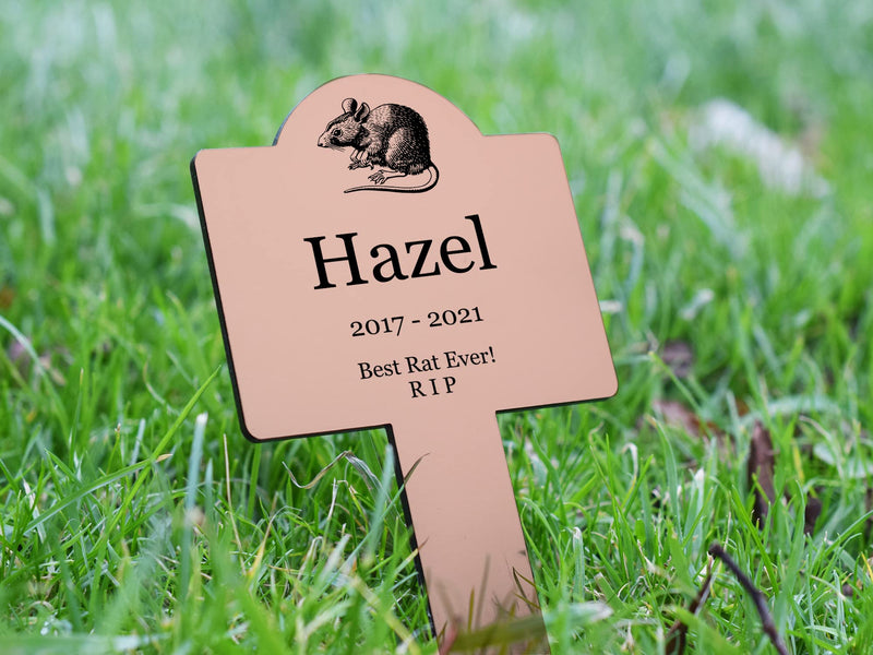 OriginDesigned Personalised Pet Rat Memorial Plaque Stake - Pet Loss, Sympathy Gift, Grave Maker, Outdoor Garden Waterproof (Graphic) Graphic - PawsPlanet Australia