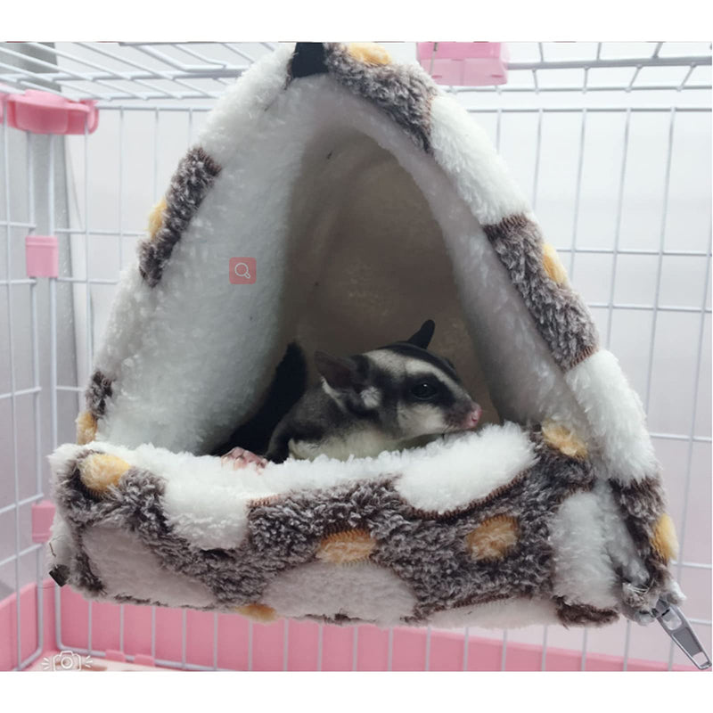 2 Pieces Small Pet Cage Hammock Guinea Pig Bed Hideout, Warm Rat Hammock Bed Bunkbed Sugar Glider Hammock Guinea Pig Cage Accessories Bedding for Squirrel Rat Hedgehog Chinchilla Nest Tent (Coffee) Coffee - PawsPlanet Australia