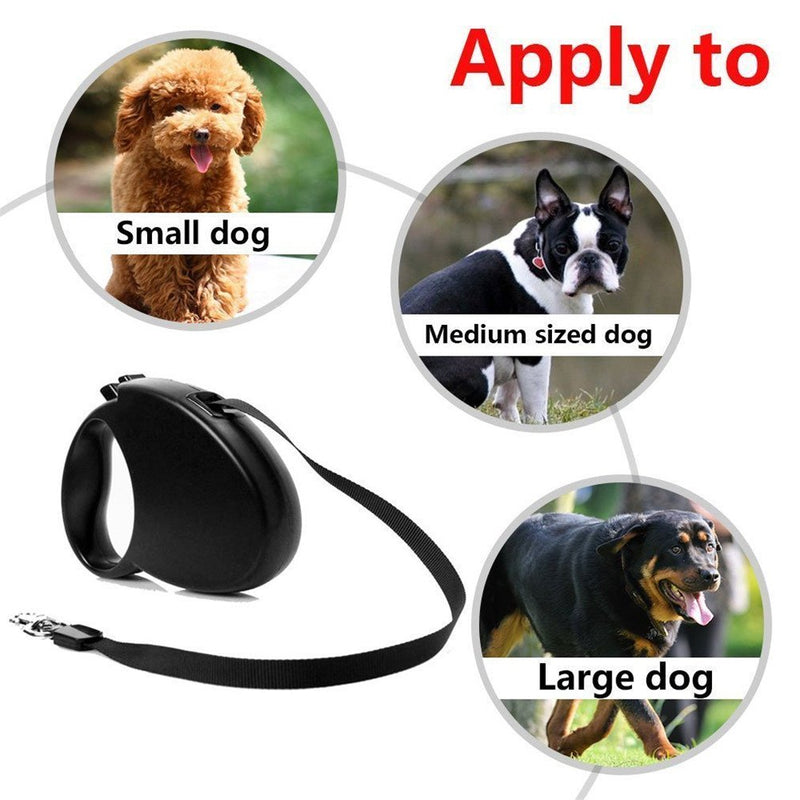 [Australia] - 3M/5M Auto Retractable Dog Leash Training Lead for Dogs - 10 Ft/16.6Ft Pet Dog Walking Running Leash Lead 5M/16Ft Red 