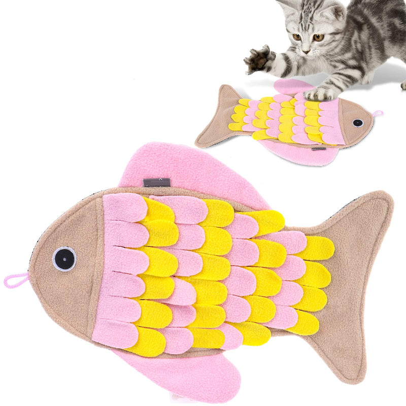 Pet Sniffing Mat Cat Sniffing Mat training Toy Pet Sniffing Feeding Mat Fish Shape Cat Treat Dispenser Pet Products (Pink) - PawsPlanet Australia