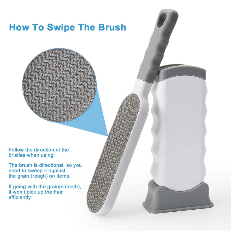 BIGO Lint Brush, Self-Cleaning Clothes Brush, Removes Dust, Lint and Hair, for Home and Travel, Plastic, Grey - PawsPlanet Australia